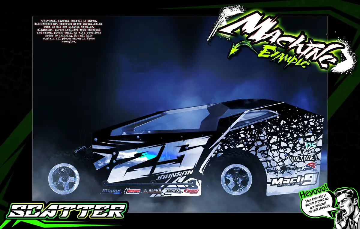 'Scatter' Customizable Decal Skin Kit Fits Excelerate Mudboss Body #Xce-0500 Graphics Wrap 1