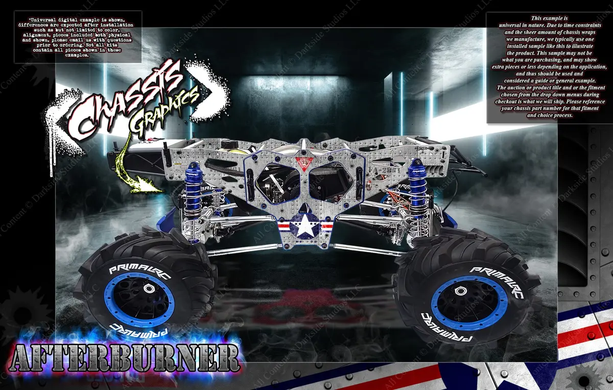 'Afterburner' Chassis Skin Accessory Hop-Up For Primal Rc Raminator Truck Fits #Prrmt022 #Prrmt021 #Prrmt020 1