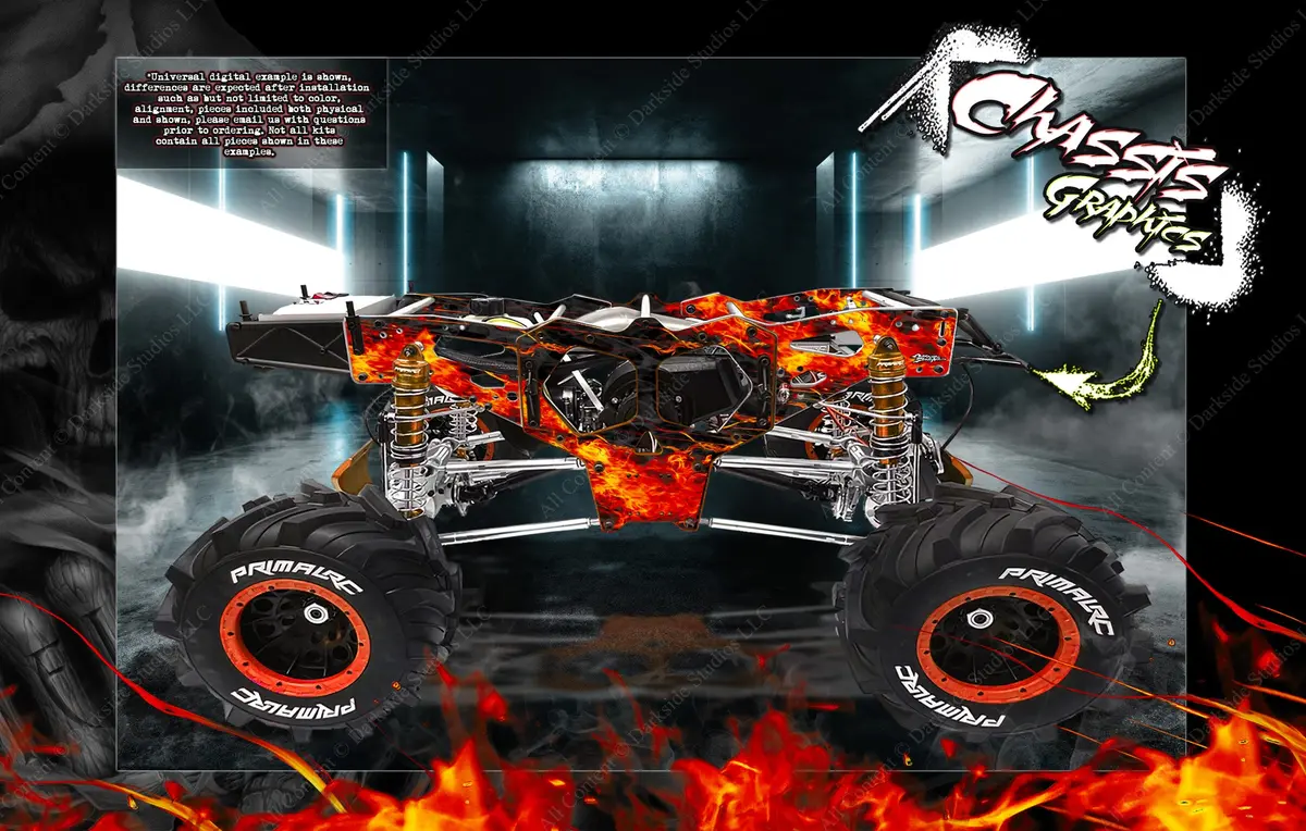 'Hell Ride' Chassis Skin Accessory Hop-Up For Primal Rc Raminator Truck Fits #Prrmt022 #Prrmt021 #Prrmt020 1