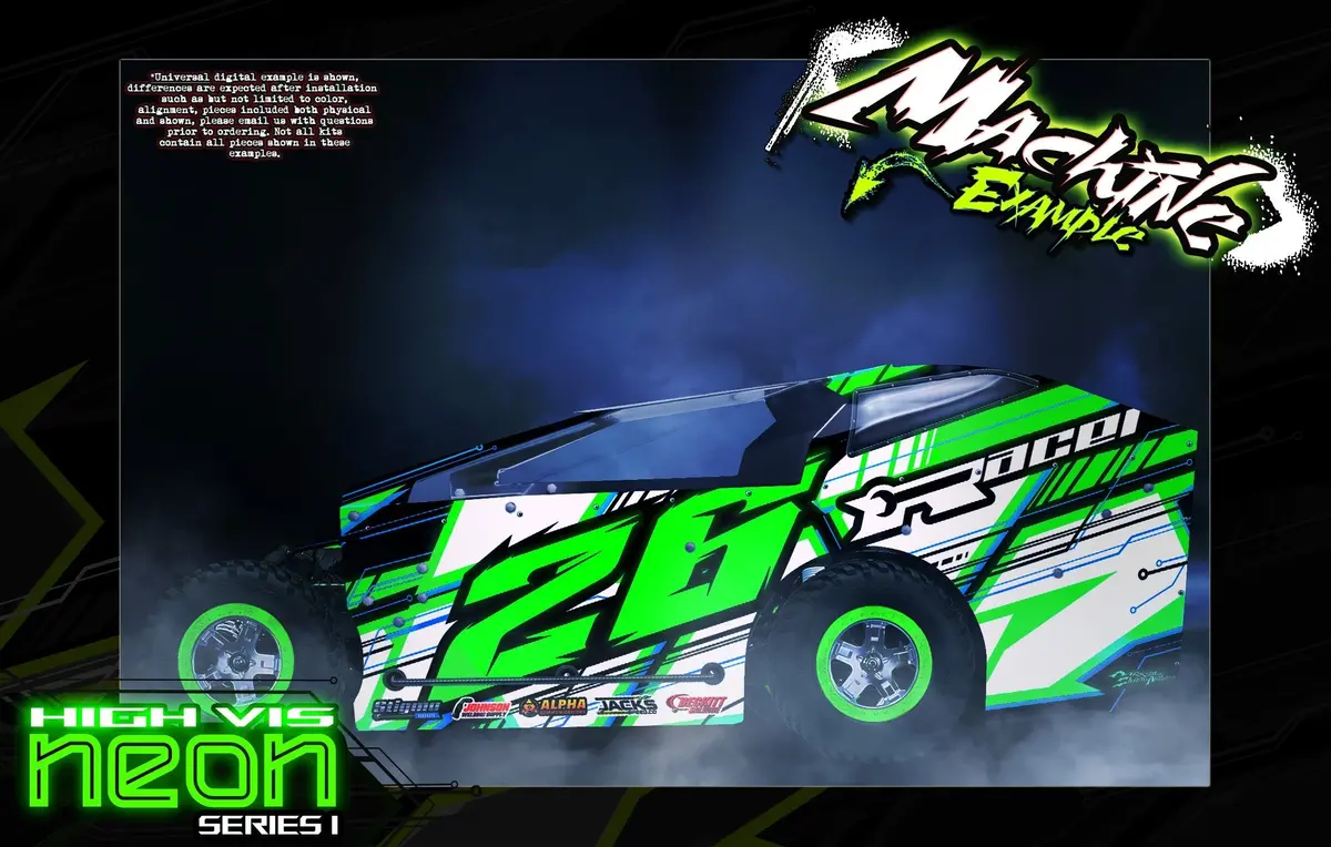 'Neon Series I' Themed Wrap Fits Jbody Rc® | Crate Late Model | Mini Mudboss | Mudboss 1