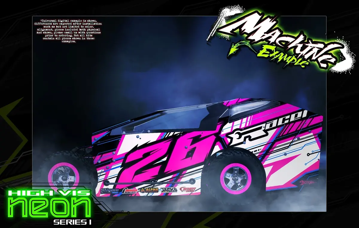 'Neon Series I' High Vis Neon Fluorescent Glow Decal Skin Set For Phoenix Performance Rc Mudboss Graphics 1