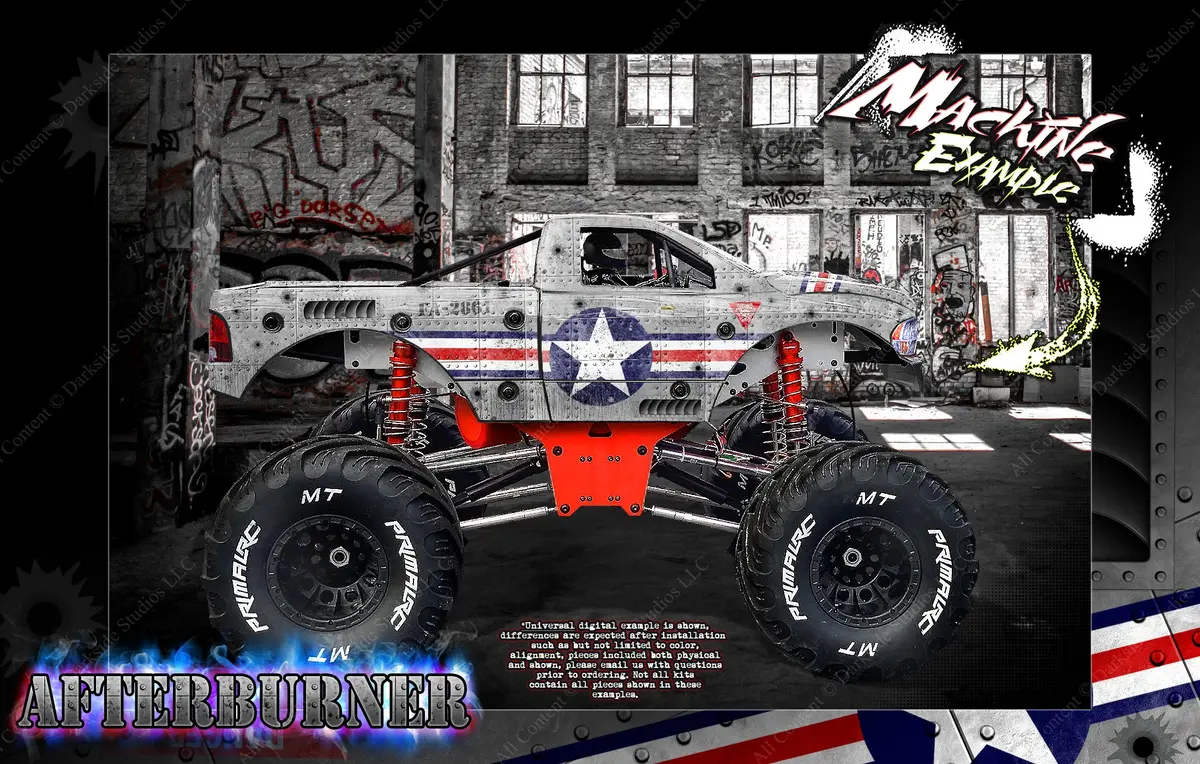 Primal Rc Raminator Monster Truck Wrap "Afterburner" Graphics Hop-Up Decal Kit 1