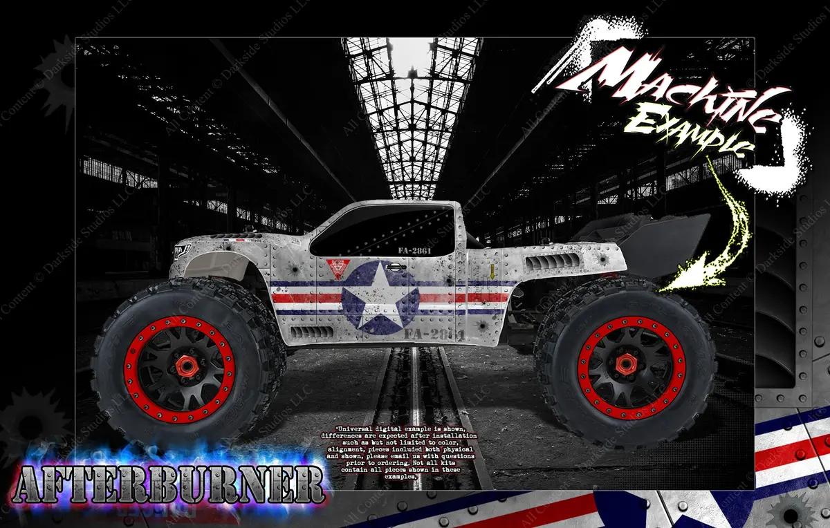 'Afterburner' Themed Skin Fits Arrma Kraton 8S / 6S For Pro-Line Brute Bash Unbreakable Body 1