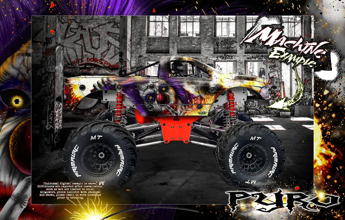 Primal Rc Raminator Monster Truck Wrap "Pyro" Graphics Hop-Up Decal Kit 1