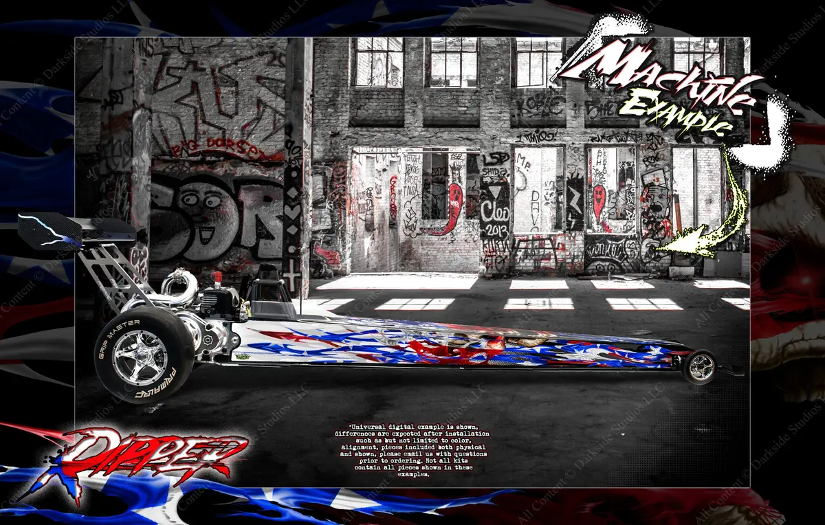 Primal Rc Quicksilver Lexan Body Dragster Wrap 'Ripper' Graphics Hop-Up Decal Kit 1