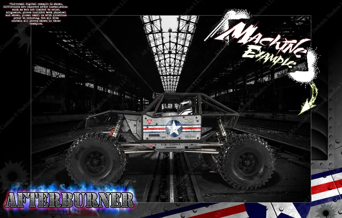 'Afterburner' Body, Interior And Chassis Graphics Skin Wrap Fits Axial Capra 1