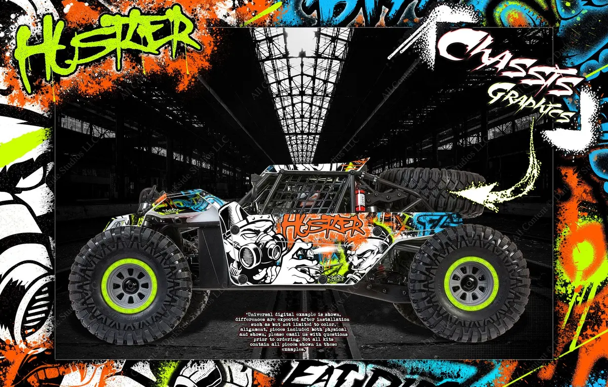 'Hustler' Graphics Wrap Skin Kit For Losi Super Baja Rey / Super Rock Rey Fits Los250035 / Los350002 1