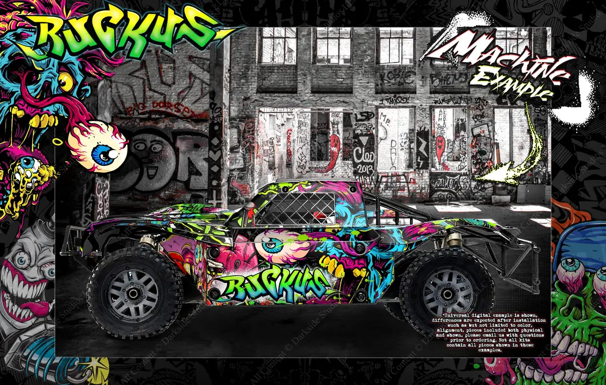 'Ruckus' Themed Graphics Wrap Skin Kit Fits Losi 5Ive-T / Rovan / King Motor 30° North Big Flex (Which Can Fit 2.0 Chassis As Well ) 1