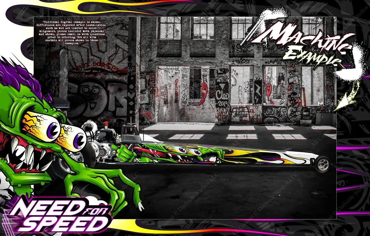Primal Rc Quicksilver Dragster Wrap 'Need For Speed' Graphics Hop-Up Decal Kit 1