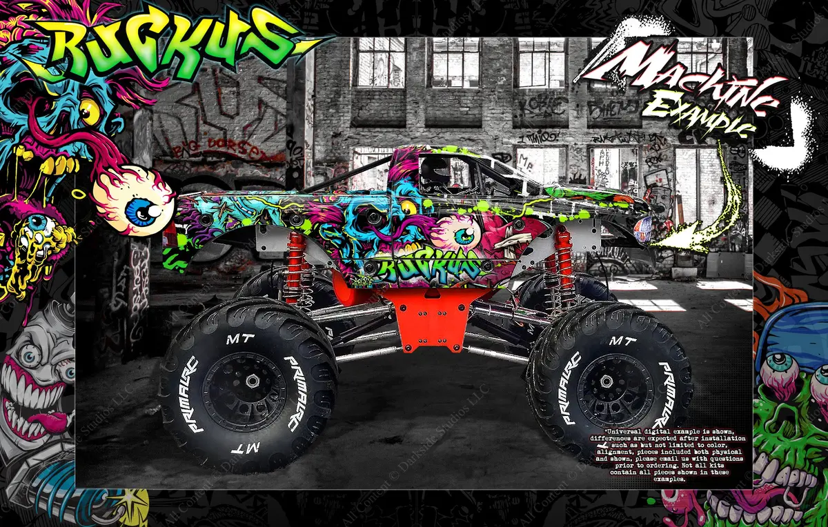 Primal Rc Raminator Monster Truck Wrap "Ruckus" Graphics Hop-Up Decal Kit 1