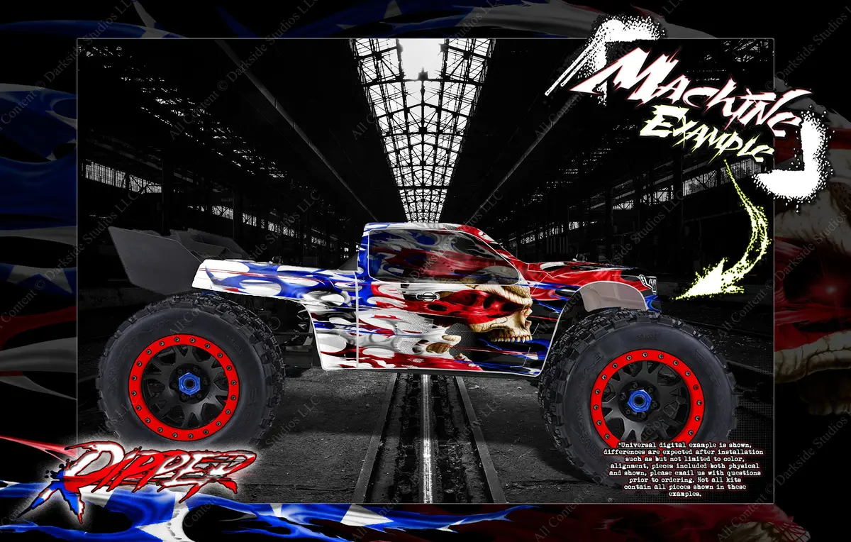 'Ripper' Themed Wrap Skin Kit Fits Arrma Kraton 8S / 6S For Pro-Line Brute Bash Unbreakable Body 1