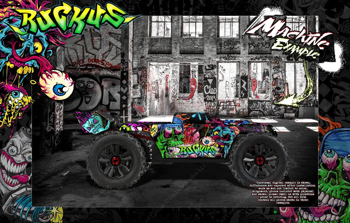 'Ruckus' Themed Body Skin Fits Arrma Kraton 8S / 6S Body # Ar406050, Ara409004 1