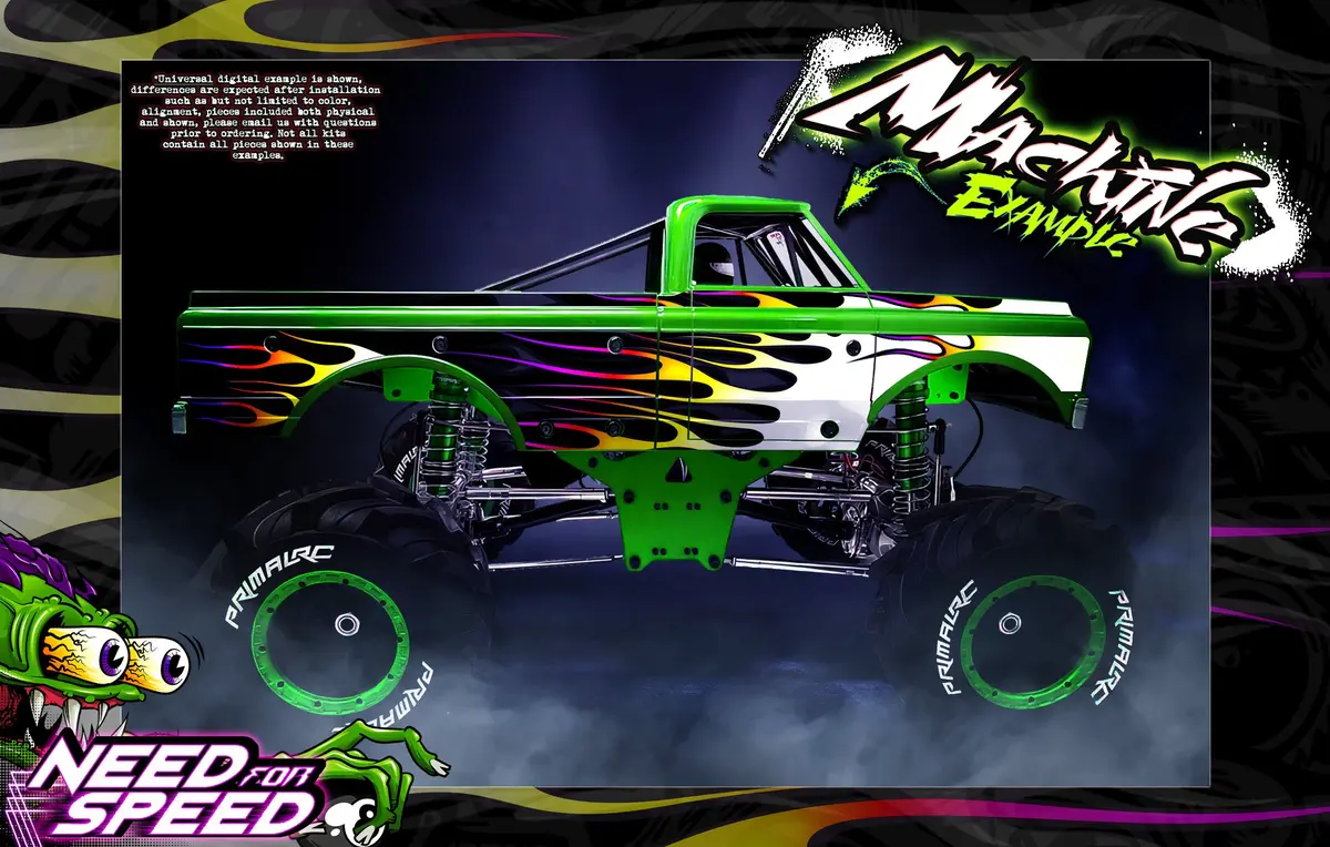 'Need For Speed' Accessory Hop Up Body Wrap Skin Kit Fits Primal Rc Mega Monster Truck *Now Available!* 1