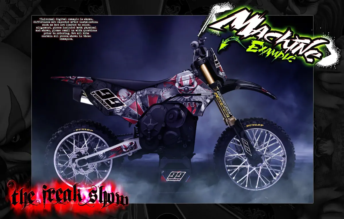 'The Freak Show' Customizable Graphics Kit Fits Losi Promoto-Supermoto Mx Hop-Up Parts 1