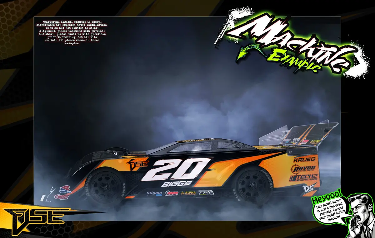 'Fuse' Themed Wrap Fits Shark Rc® 1/10 Street Stock | Attack | Bull Shark | Crazy Train | Dawg Pound | Hammerhead | Kill Shot | Knockout | Nightmare | Outcast | Smokescreen | Volunteer 1