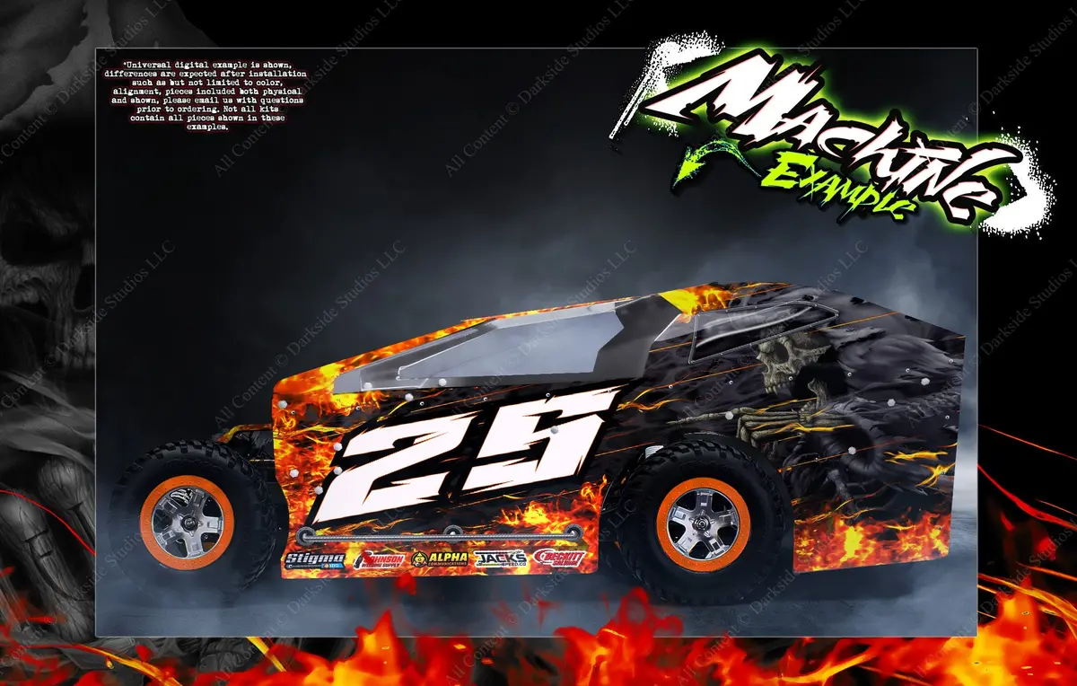 'Hell Ride' Themed Graphics Wrap Kit Fits Gt Bodies® | Bandit | Hackfab Edm | Late Model | Mudboss | Sprint 1