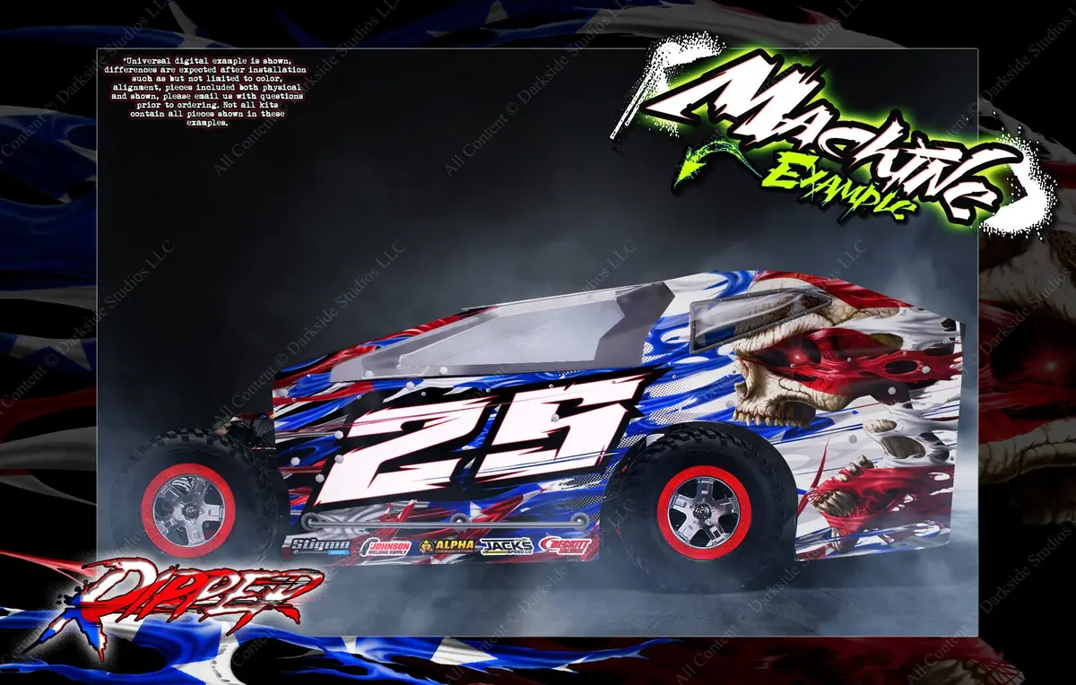 'Ripper' Themed Graphics Wrap Kit Fits Gt Bodies® | Bandit | Hackfab Edm | Late Model | Mudboss | Sprint 1