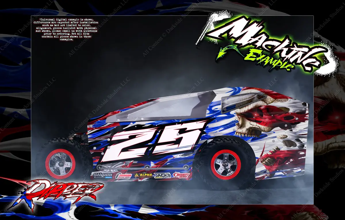 'Ripper' Customizable Decal Skin Kit Fits Salvas Mudboss / Se2 Sprint Lexan Body For Traxxas Slash Dirt Oval Short Course Racing 1