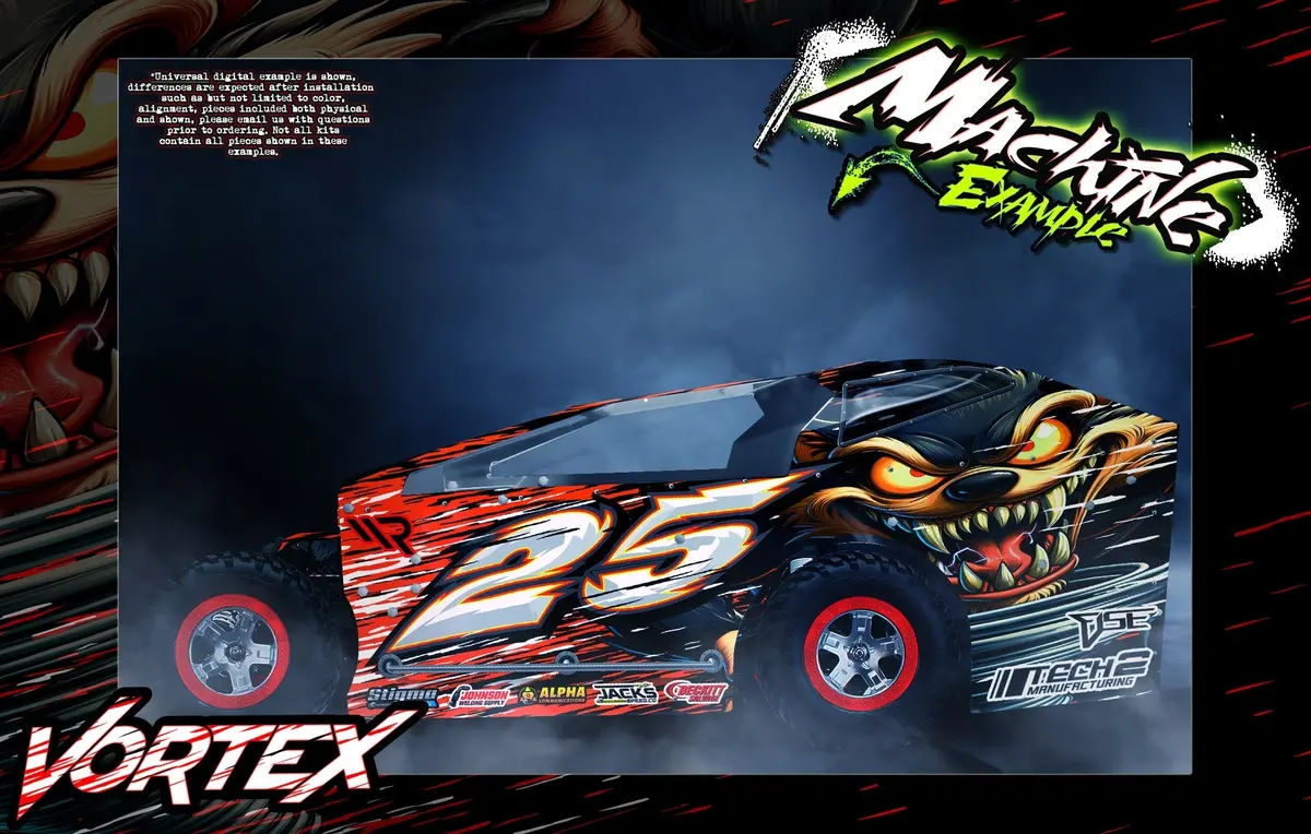 'Vortex' Customizable Wrap Decal Skin Kit Fits Phoenix Performance Rc Mudboss Lexan Body 1