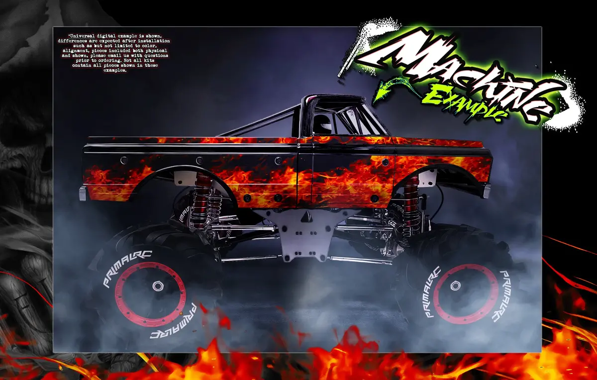 'Hell Ride' Accessory Hop Up Body Wrap Skin Kit Fits Primal Rc Mega Monster Truck *Now Available!* 1