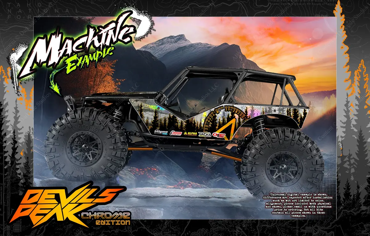 'Devils Peak' Series Skin Hop Up Wrap Fits Axial Wraith / Spawn / Jeep / Deadbolt / Rr10 Bomber Exo 1