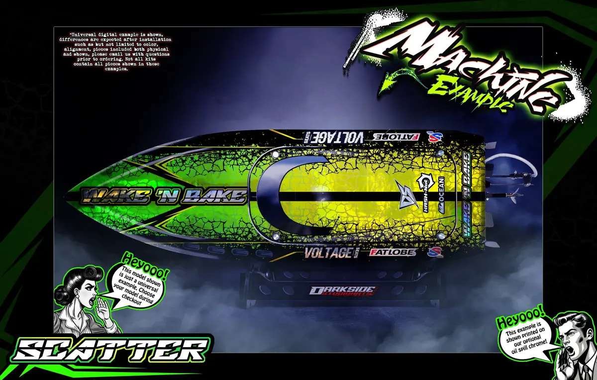 'Scatter' Themed Graphics Skin Kit Fits Streamline Rc® | Thrasher Bash Boat | V1 | V2 | V3 | G2 2