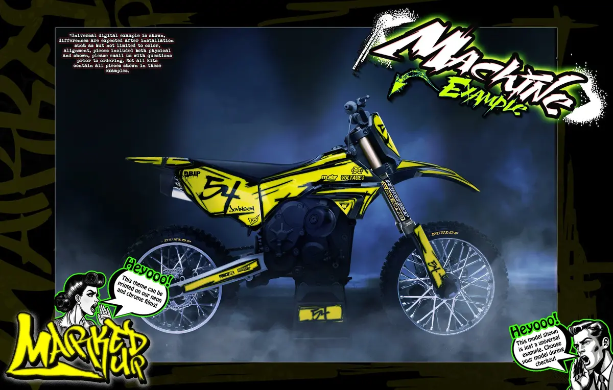 'Marked Up' Customizeable Graphics Kit Fits Losi Promoto-Supermoto Mx Hop-Up Parts 1