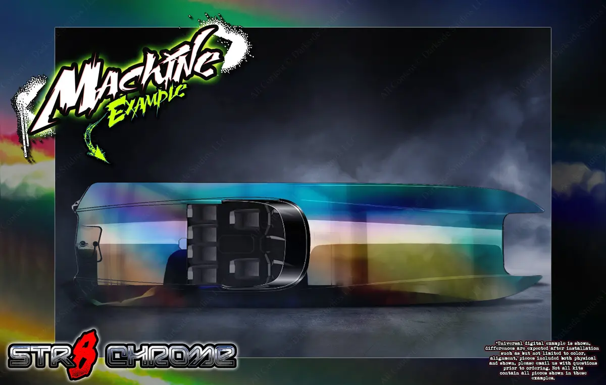 'Str8 Chrome' Custom Hop-Up Boat Wrap Graphics Kit Fits Traxxas Spartan M41 Boat 1