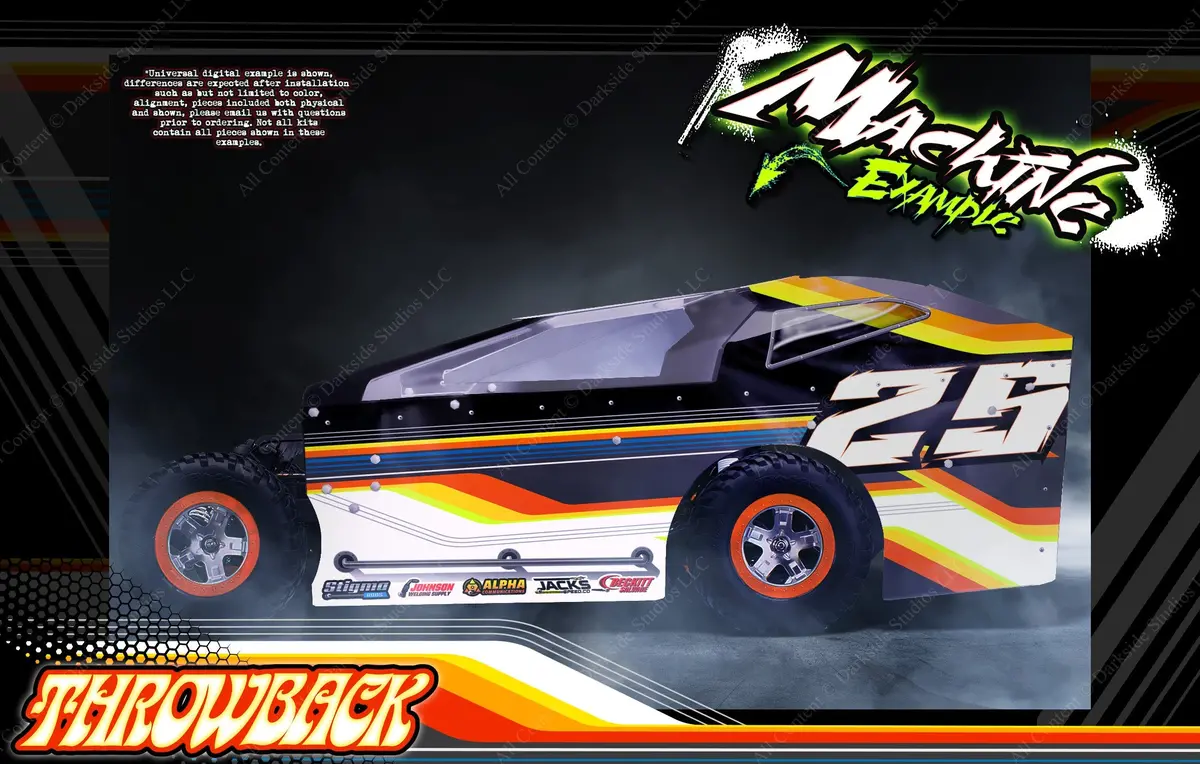 'Throwback' Themed Graphics Wrap Kit Fits Gt Bodies® | Bandit | Hackfab Edm | Late Model | Mudboss | Sprint 1