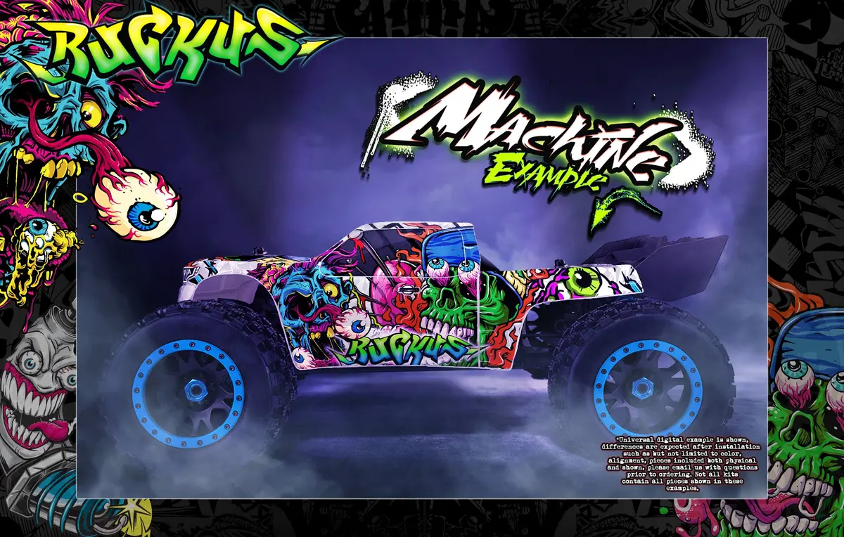 'Ruckus' Graphics Wrap Decal Kit For Pro-Line Brute Bash Unbreakable Body For Arrma Kraton 6S 8S 1