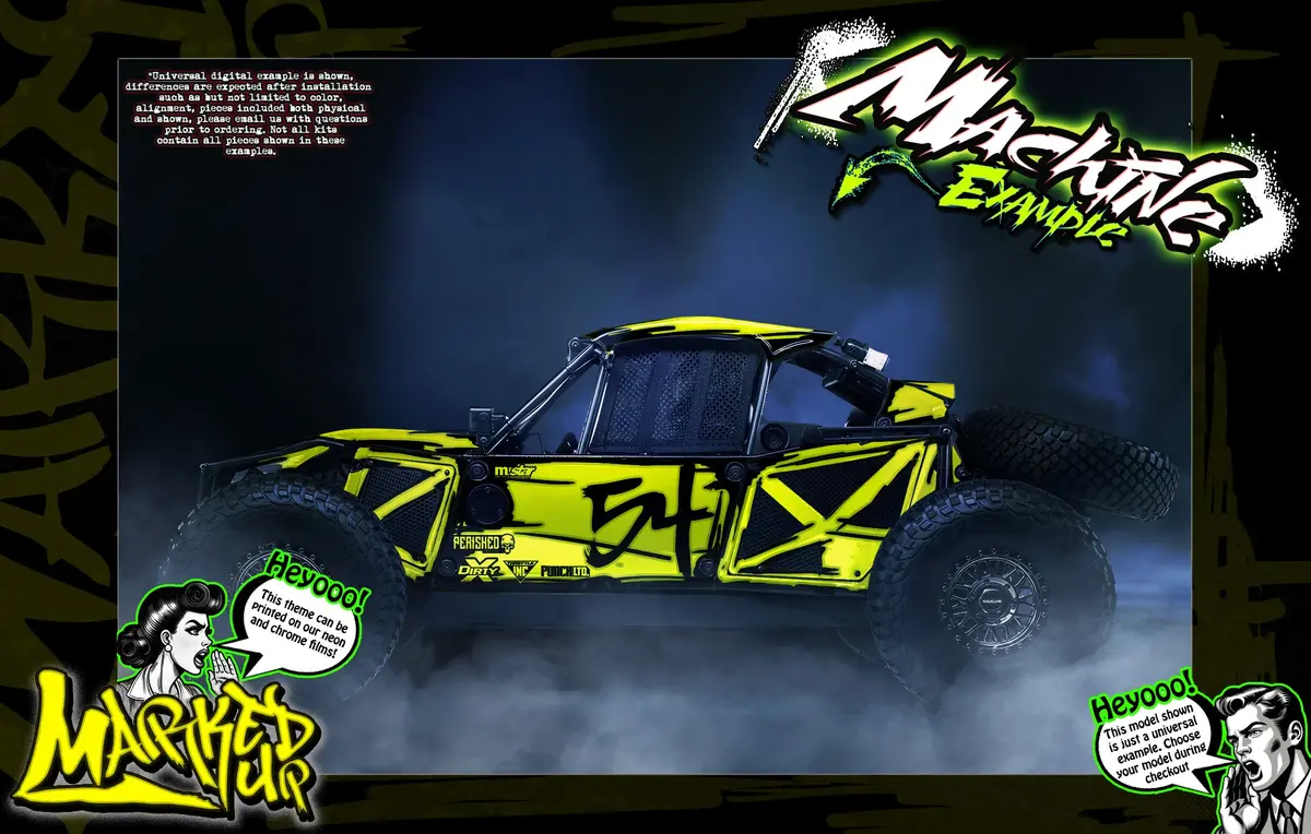 'Marked Up' Customizable Graphics Wrap Skin Kit For Losi 1/6 Super Lasernut 8Ight-X Buggy Body 1