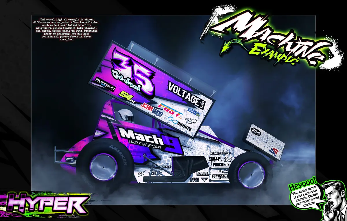 'Hyper' Themed Graphics Skin Kit Fits Mcallister® | Mercer | Placerville | Port Royal | Velocity 1