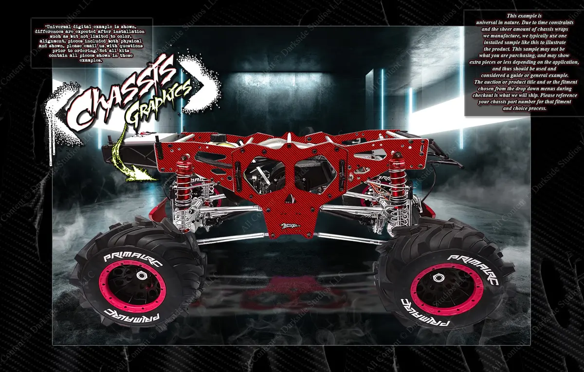 'Carbon Fiber' Printed Chassis Skin Accessory Hop-Up For Primal Rc Raminator Truck Fits #Prrmt022 #Prrmt021 #Prrmt020 1
