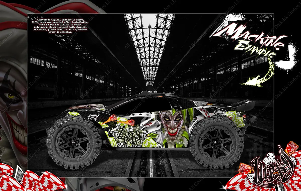 'Lucky' Graphics Wrap Fits Traxxas E-Revo / E-Revo 2.0 / Rustler / Rustler 4X4 1