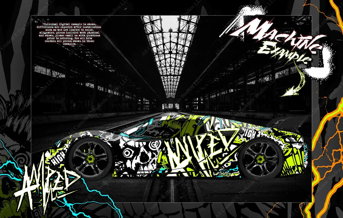 'Amped' Graphics Wrap Skin Fits Traxxas Xo-1 Supercar Lexan Body Tra6411 1