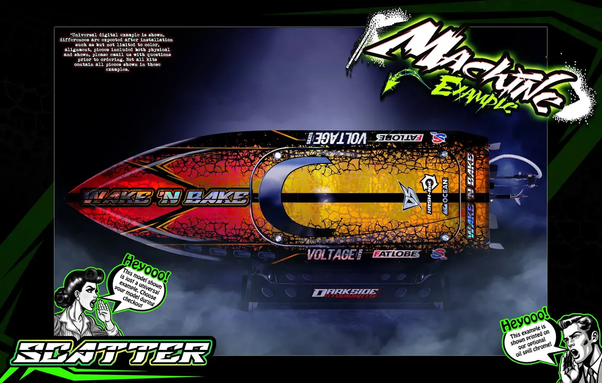 'Scatter' Themed Graphics Skin Kit Fits Streamline Rc® | Thrasher Bash Boat | V1 | V2 | V3 | G2 3