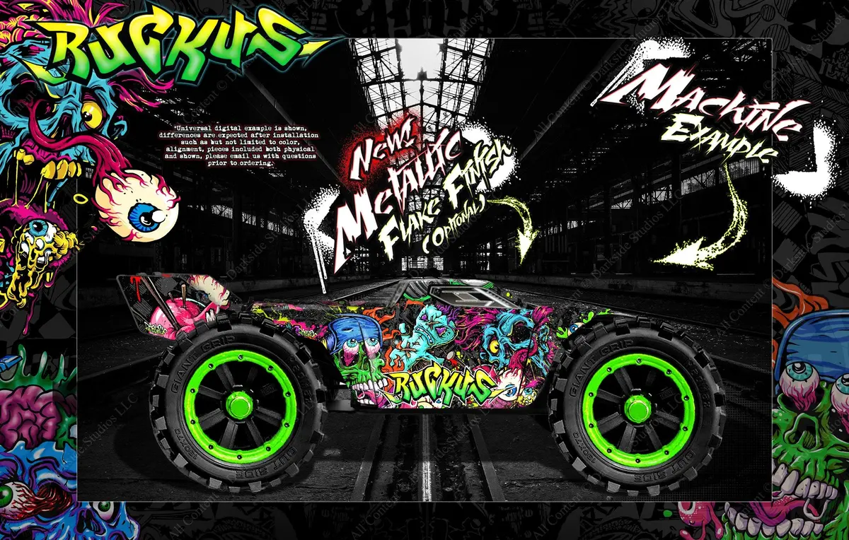 'Ruckus' Themed Graphics Skin Wrap Fits Arrma Kraton Body #Ar406050 1