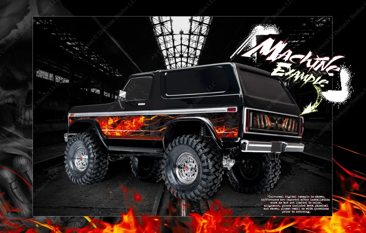 'Hell Ride' Hop-Up Airbrushed Style Body Graphics Designed To Fit Traxxas Trx-4 Bronco Tra8010x / Tra8010 1