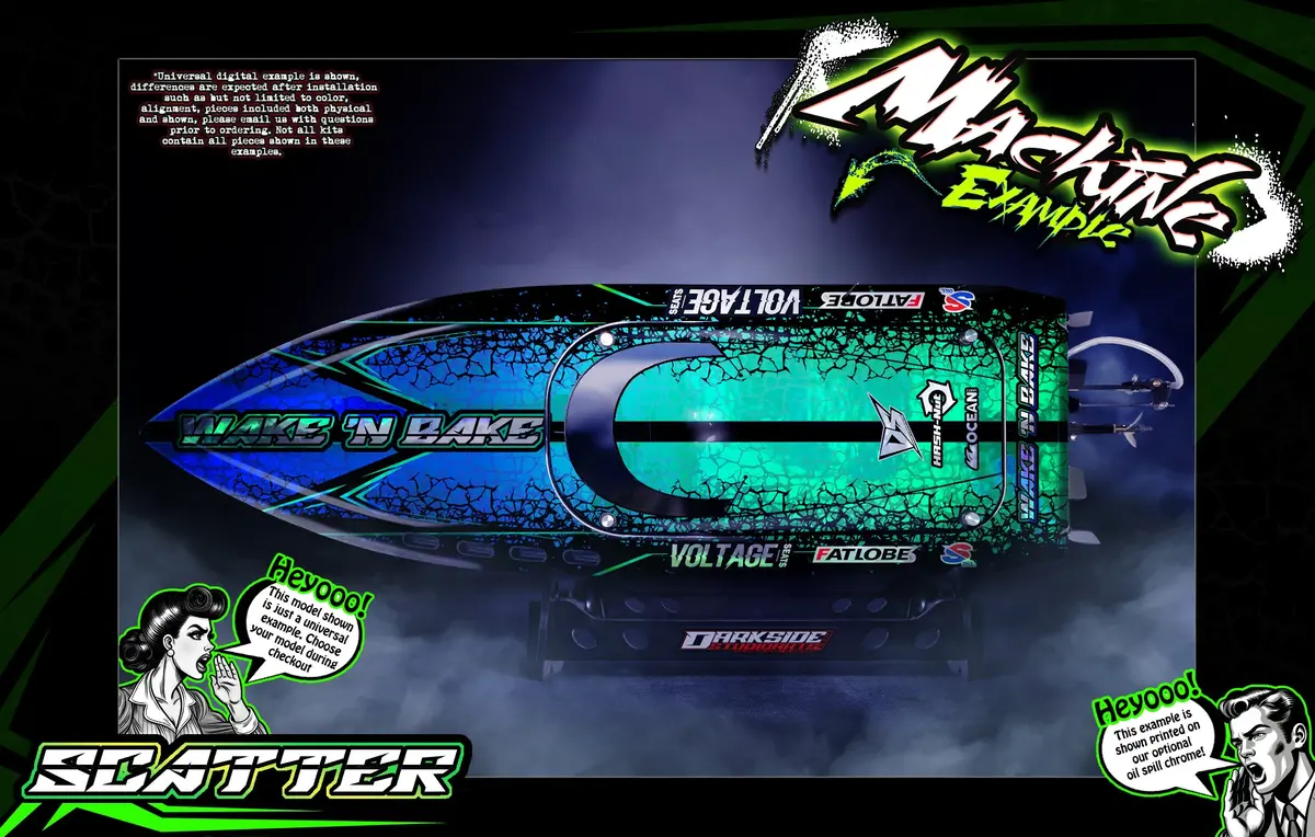 'Scatter' Themed Graphics Skin Kit Fits Streamline Rc® | Thrasher Bash Boat | V1 | V2 | V3 | G2 1