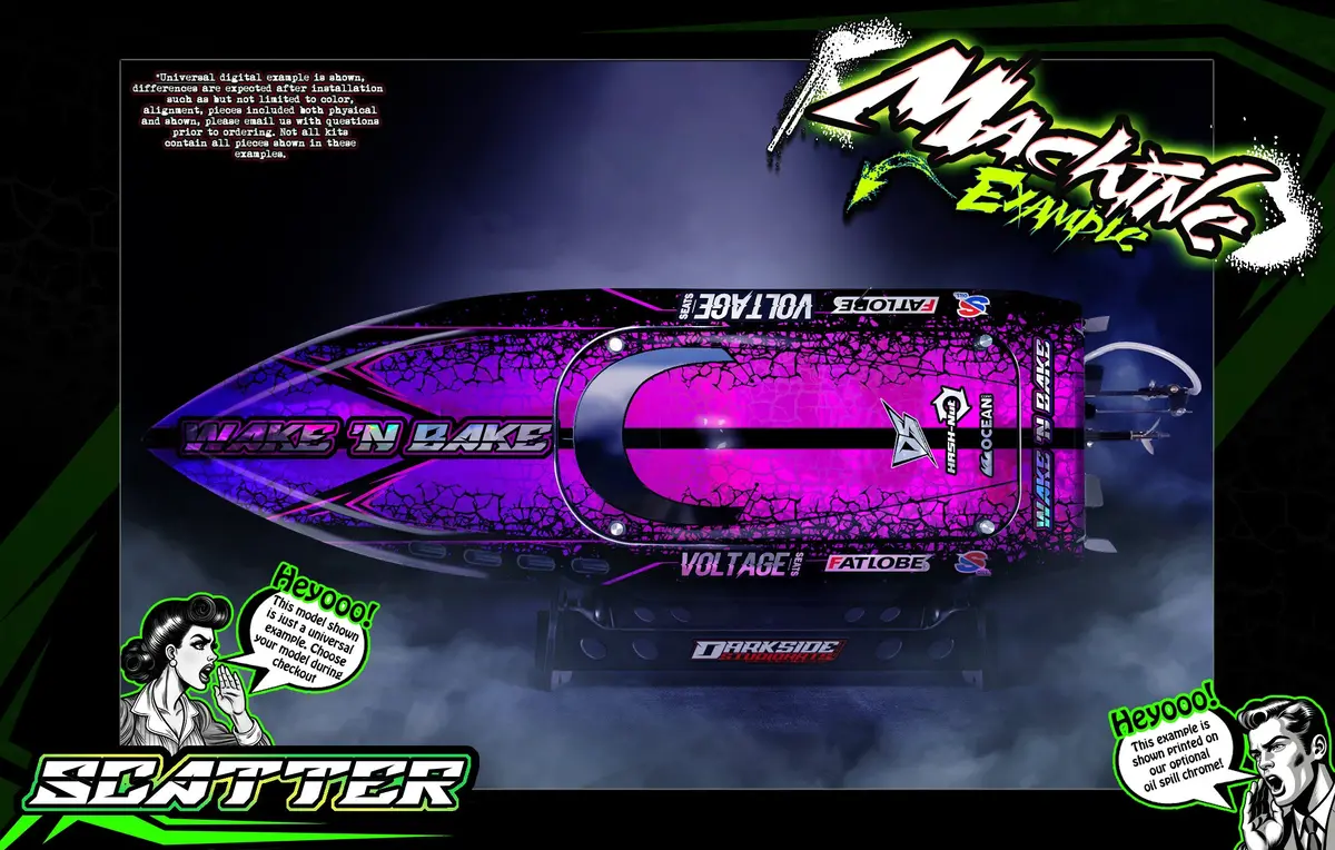 'Scatter' Themed Graphics Skin Kit Fits Streamline Rc® | Thrasher Bash Boat | V1 | V2 | V3 | G2 4