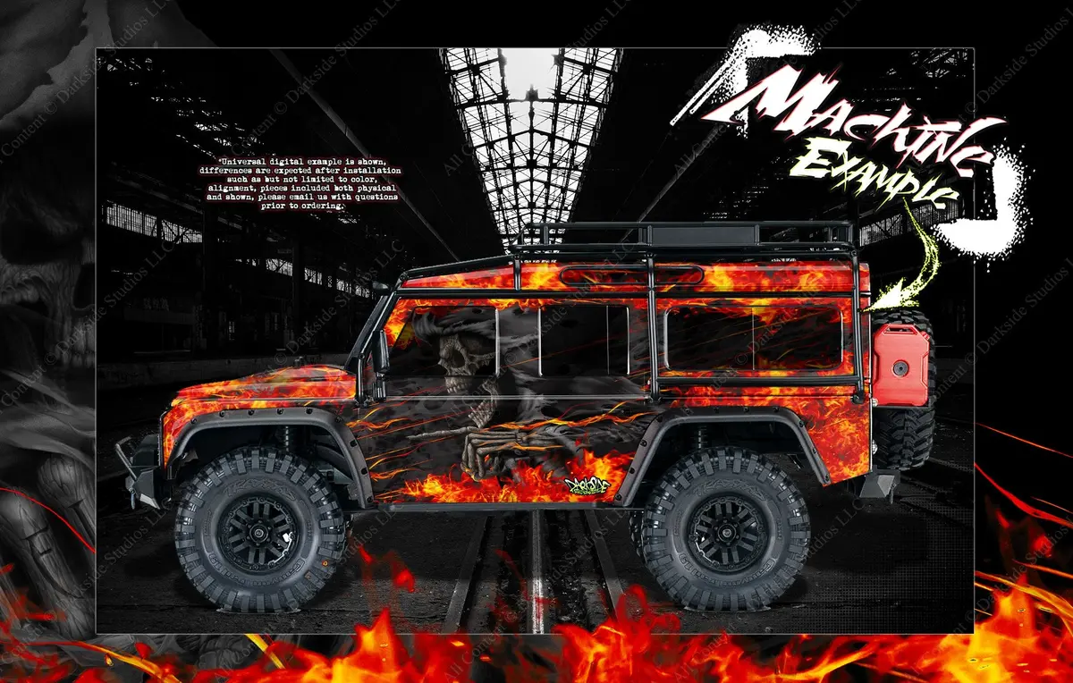 'Hell Ride' Themed Graphics Skin Fits Traxxas Trx-4 Defender Sport 1