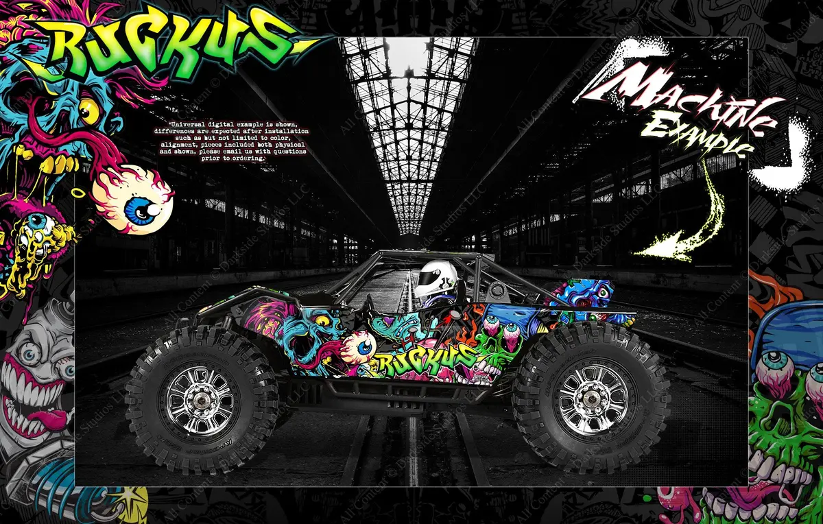 'Ruckus' Themed Body Skin Graphics Kit Fits Axial Yeti 1/8 Xl Monster Buggy Yeti 1/10 1