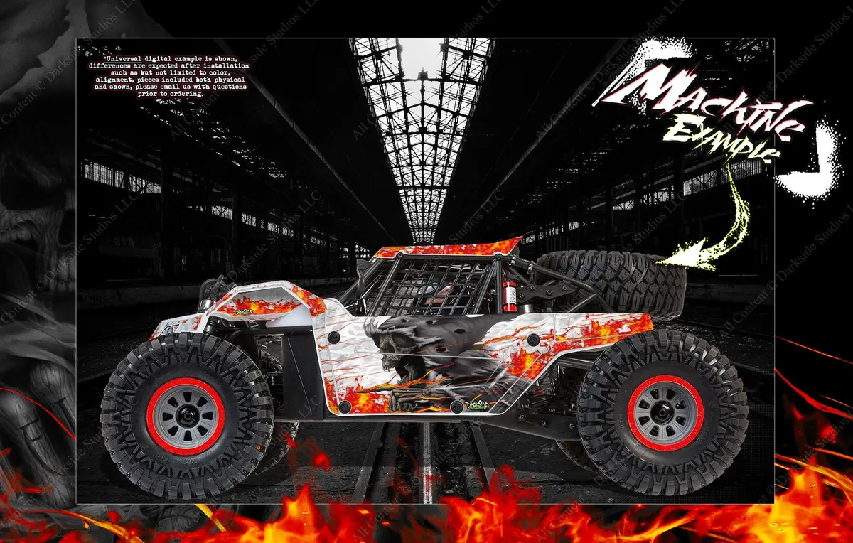 'Hell Ride' Graphics Wrap For Losi Super Baja Rey 1.0 / 1.0 Super Rock Rey Fits Los250035 / Los350002 1