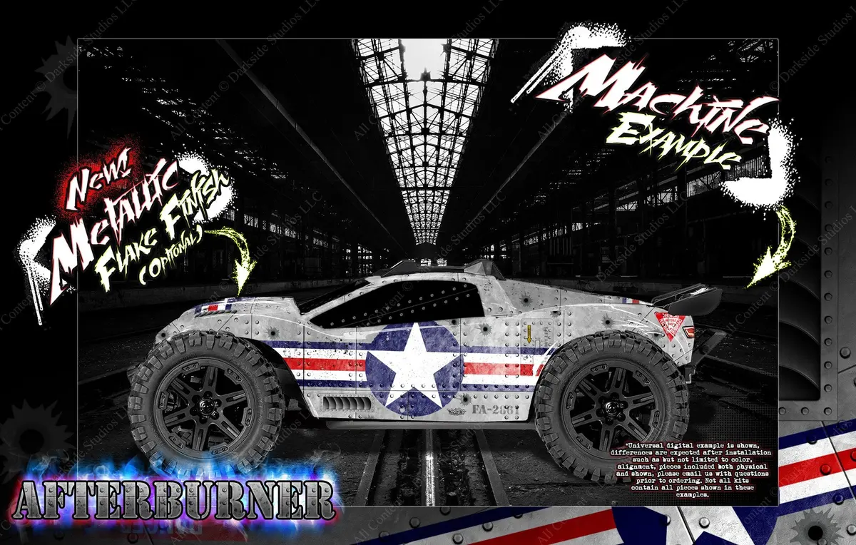 'Afterburner' Skin Fits Traxxas E-Revo / E-Revo 2.0 / Rustler / Rustler 4X4 Graphics Wrap 1