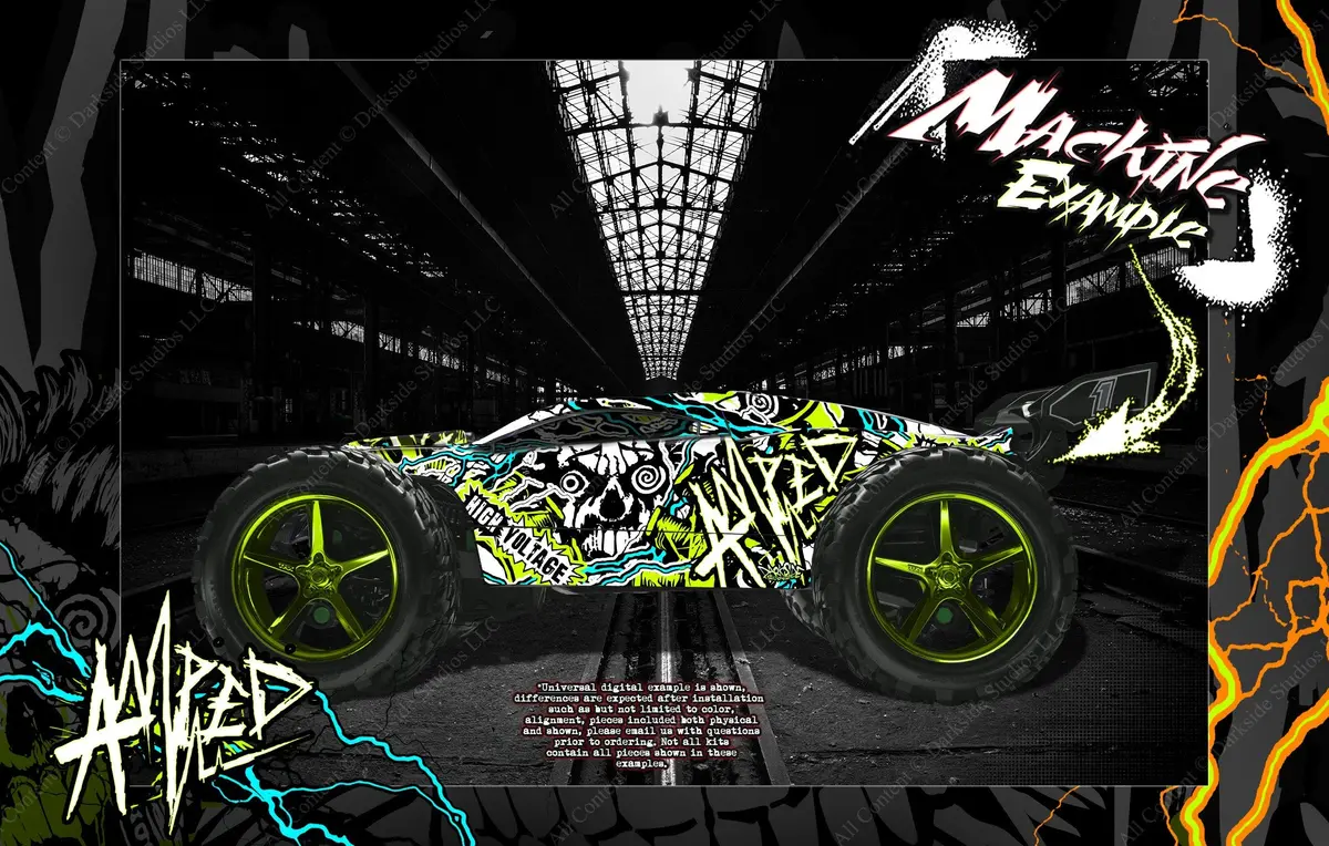 'Amped' Graphics Wrap Skin Fits Traxxas E-Revo / E-Revo 2.0 / Rustler / Rustler 4X4 1