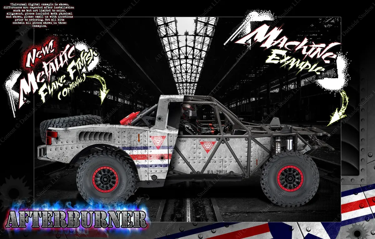 'Afterburner' Body & Chassis Cage Skin Wrap Decal Kit Fits Traxxas Unlimited Desert Racer 1