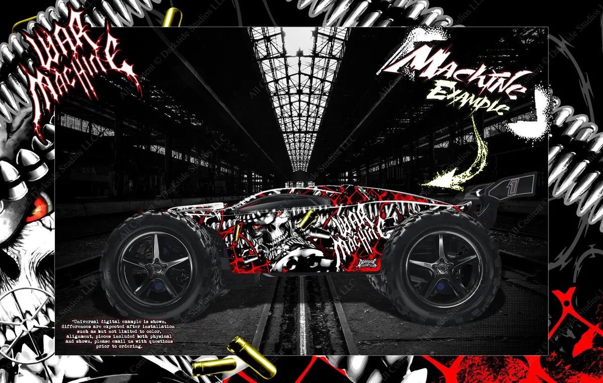 'War Machine' Skin Fits Traxxas E-Revo / E-Revo 2.0 / Rustler / Rustler 4X4 Graphics Wrap 1