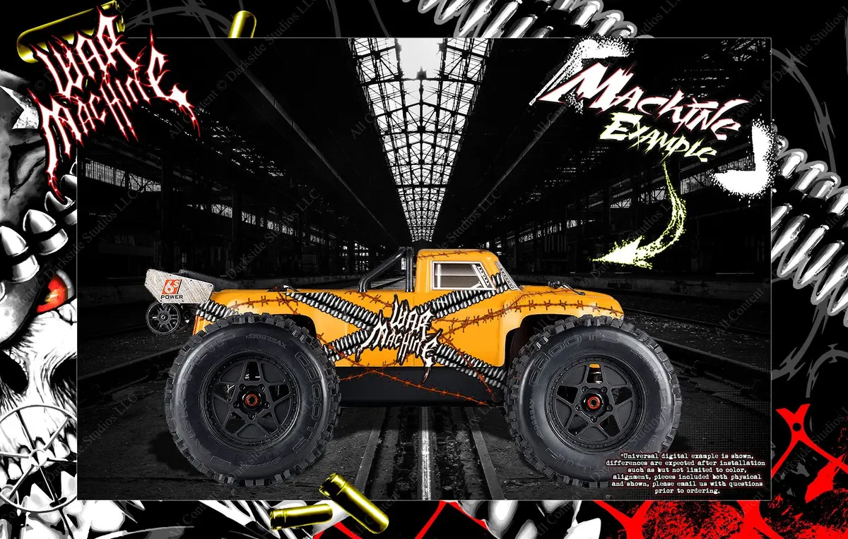 'War Machine' Graphics Accent Kit Fits Arrma Outcast Kraton Talion Typhon Hop Up 1