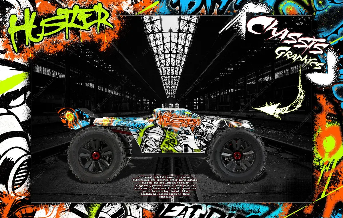 'Hustler' Themed Graphics Wrap Skin Fits Arrma Kraton 8S / 6S Graphics Body # Ar406050, Ara409004 1