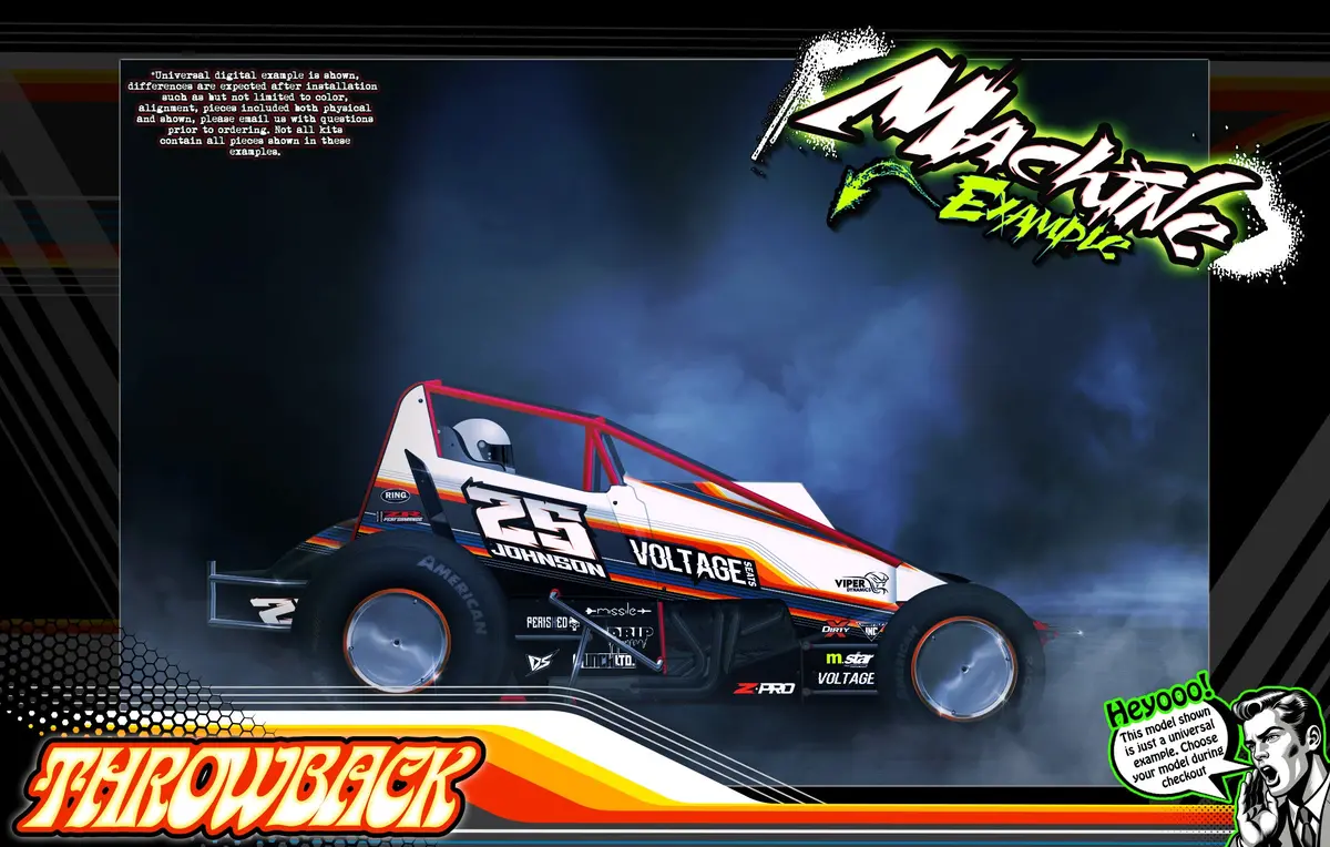 'Throwback' Customizable Graphics Wrap Skin Kit For Crd Impulse Ae Midget 1